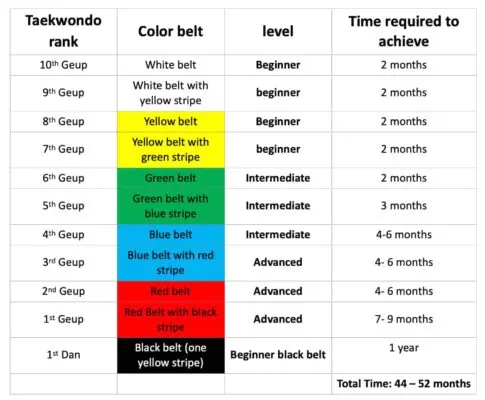 Taekwondo black hotsell belt levels